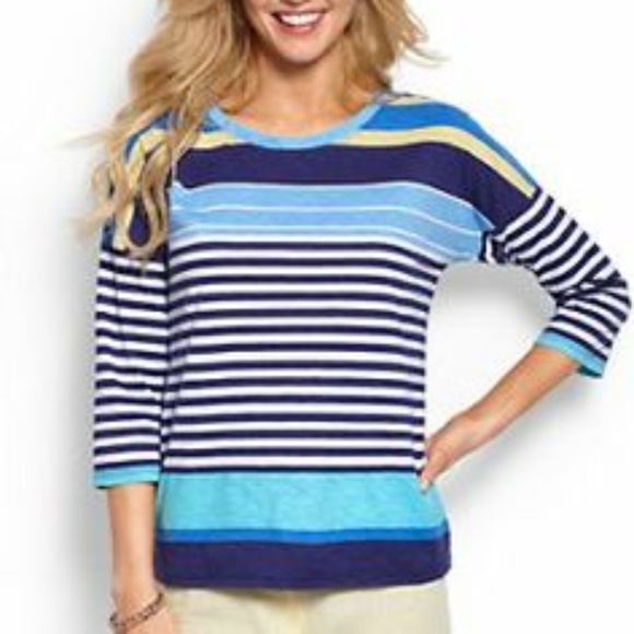 Tommy Bahama Tops - Tommy Bahama Striped Buff Bay Tee